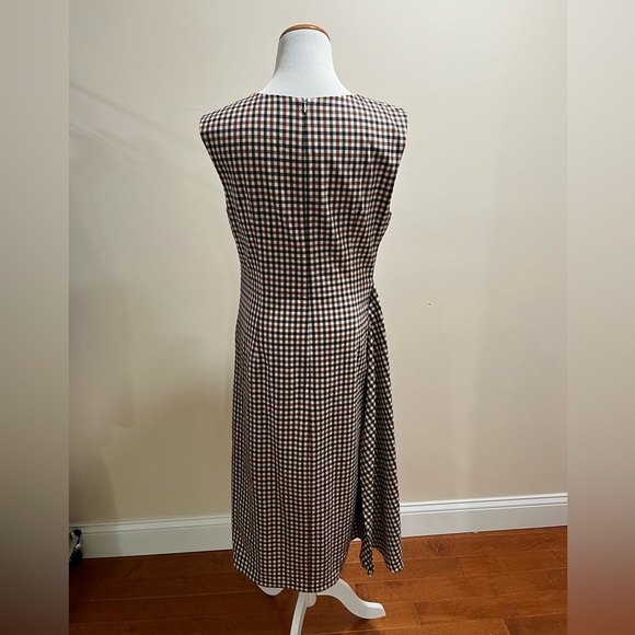 MM Lafleur Windowpane Sharkskin Print Sleeveless Jeannine Dress Sz. 12 - Picture 5 of 6